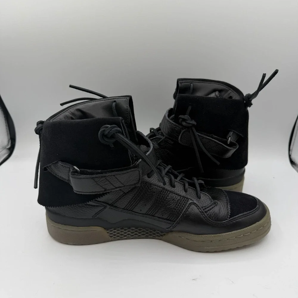 Adidas Forum Hi Moc Shoes Mens Sz 9.5 Black‎ Clay Suede Sneakers B27670